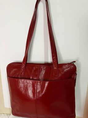 Latigo Red Leather Tote Shoulder Bag
